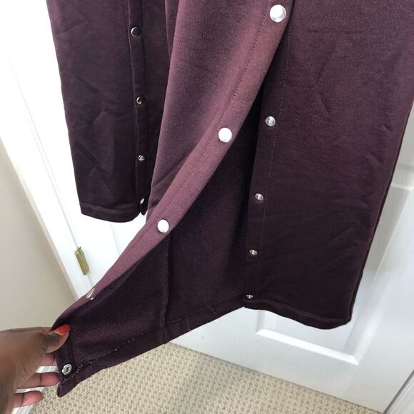 T by Alexander Wang burgundy red snap front jogger pants with pockets - Picture 13 of 16